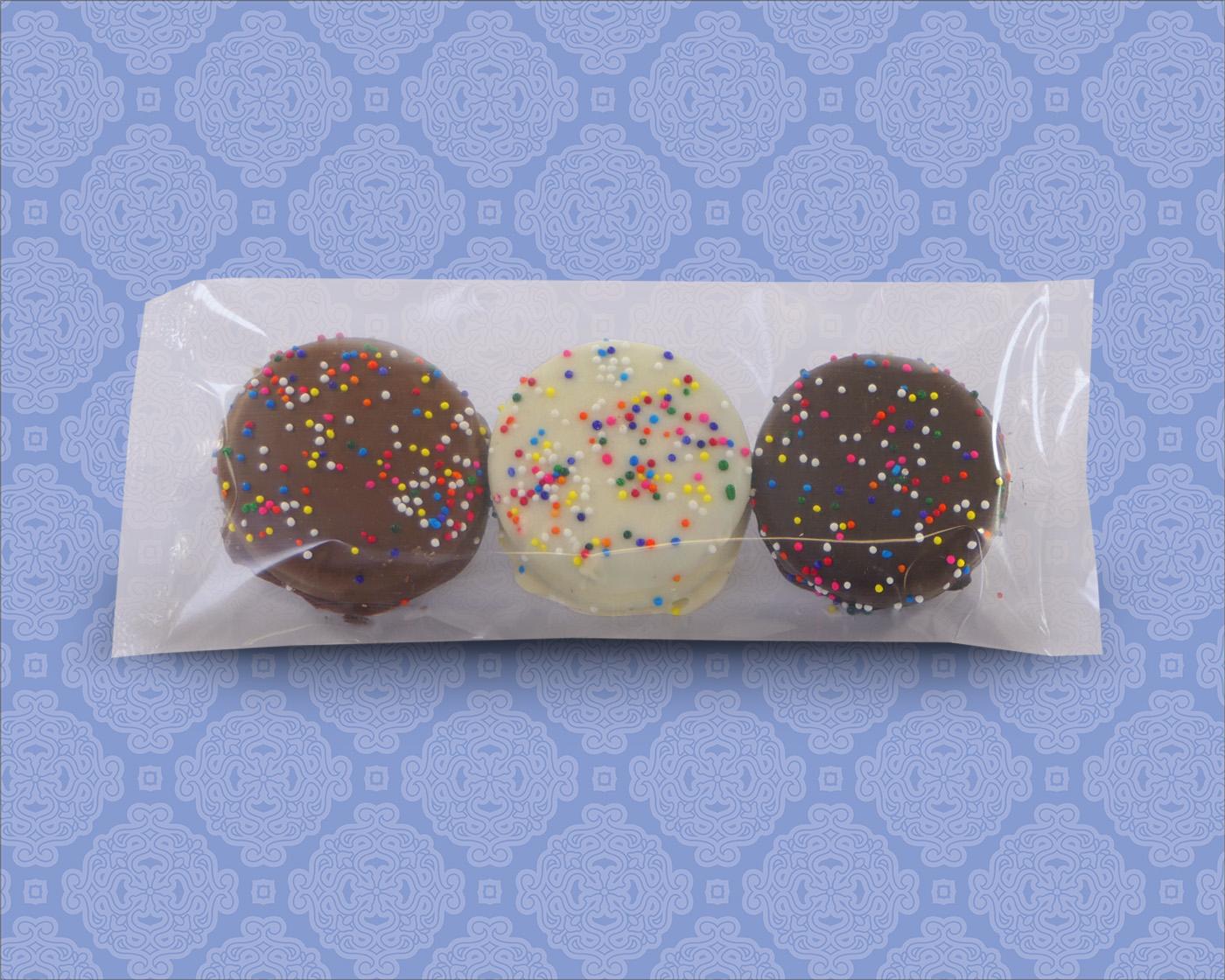 3 piece chocolate dipped oreo assortment with sprinkles