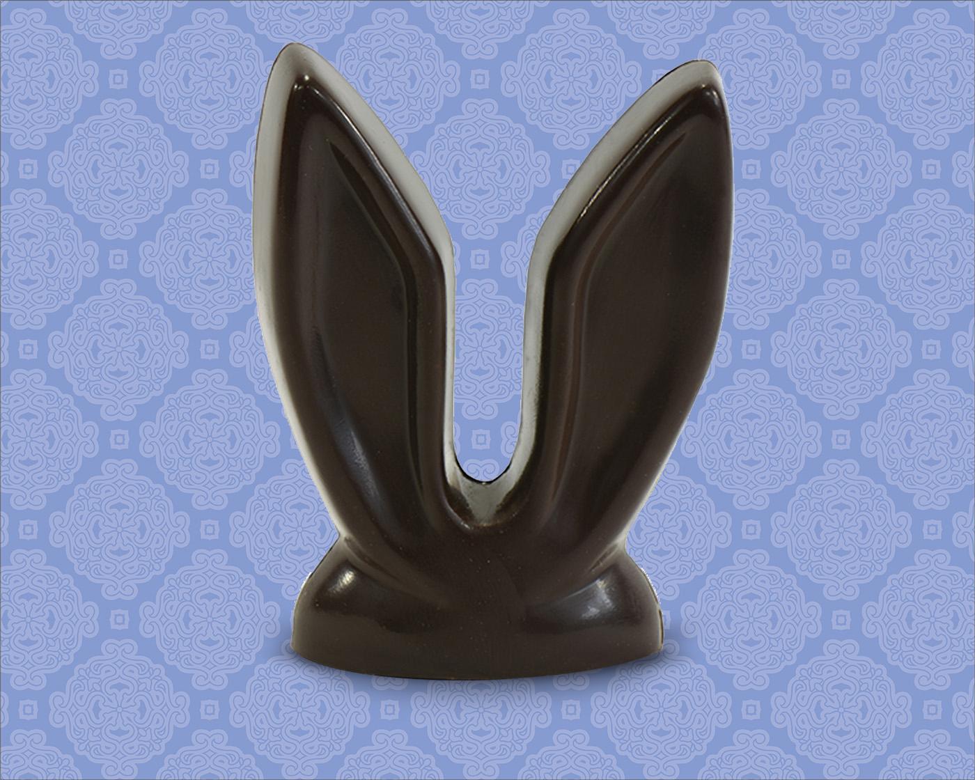 solid dark chocolate Easter Bunny ears