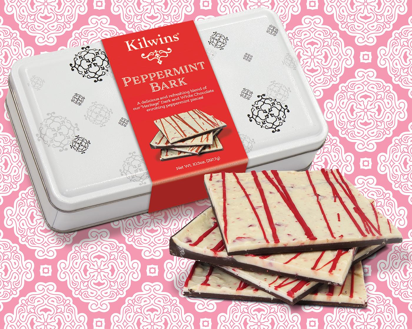 gift tin of peppermint bark