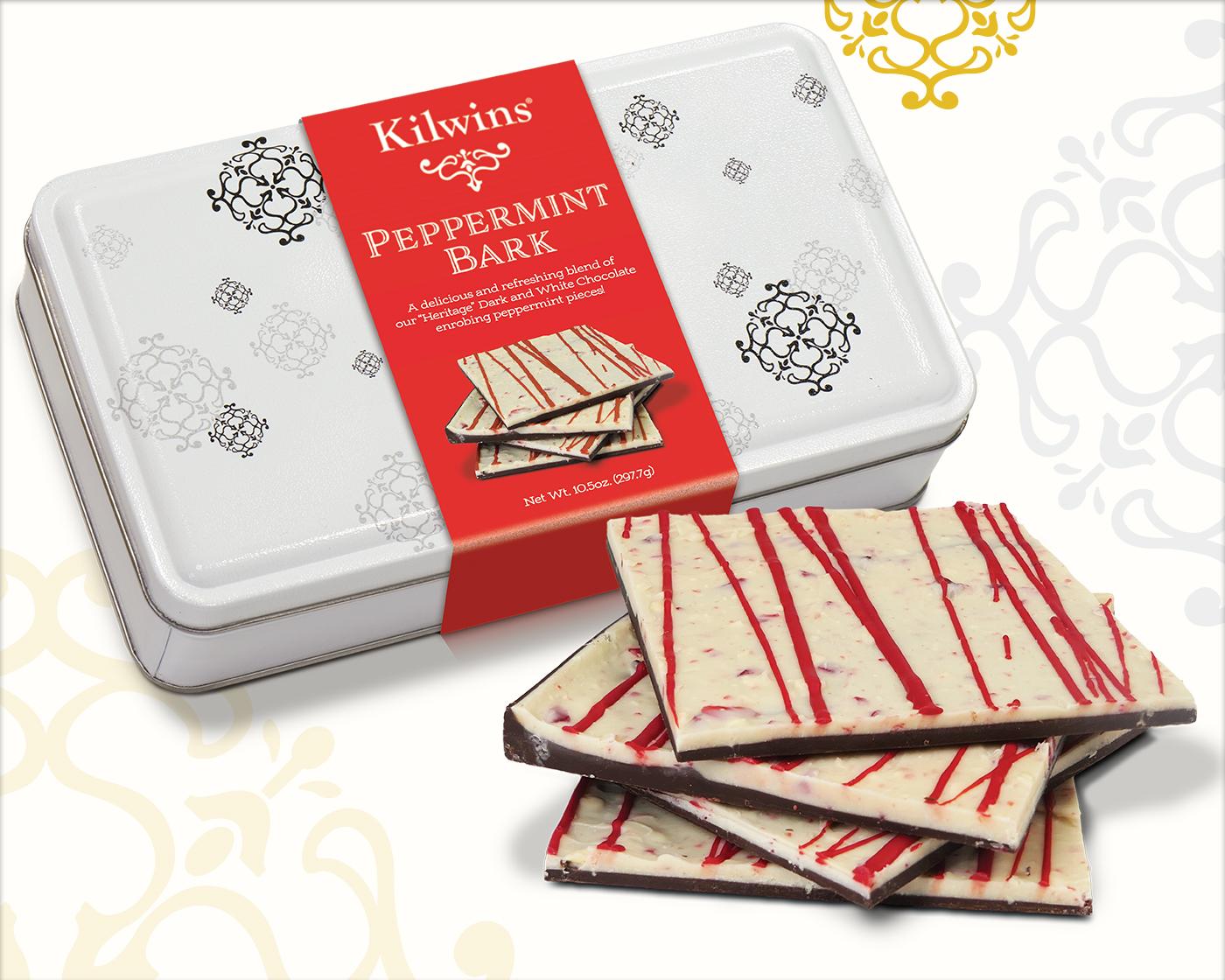 Peppermint Bark in a gift tin