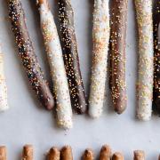 Chocolate Dipped Pretzel Rods