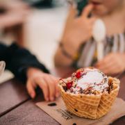 Photo of Ice Cream Sundae in Waffle Bowl