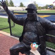 Picture of a statue with ice cream