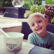 Picture of a boy at Kilwins with ice cream