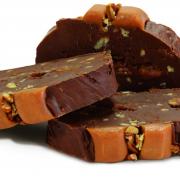 Photo of 3 slices of Turtle Fudge